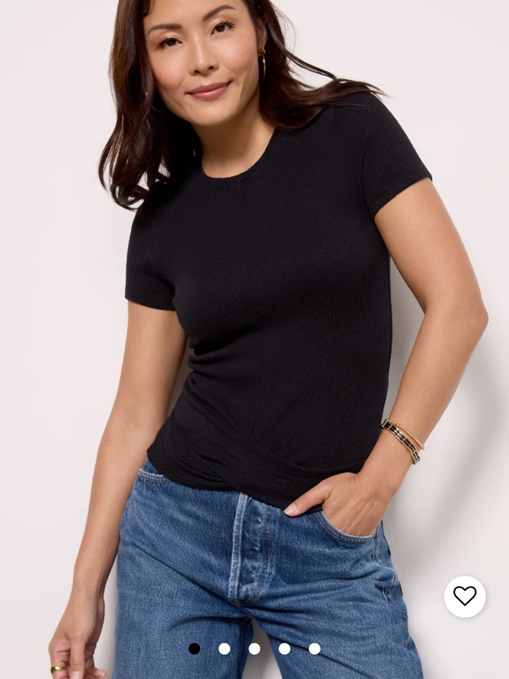 Michael Stars Stella Twist Front Top - Black - Size L